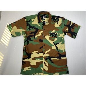 TACHUNTFISH M81 Mojito Camouflage Camo Button Short Sleeve Shirt Men's Medium M